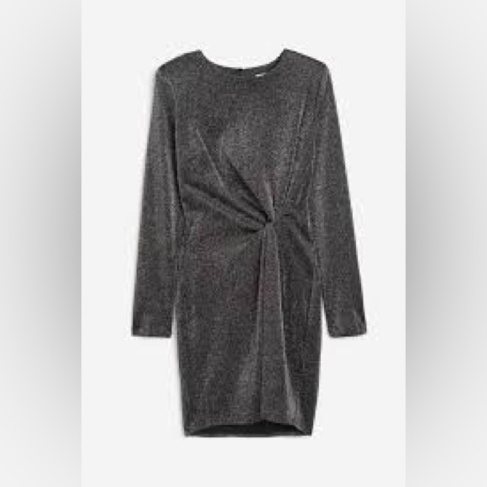 Elegant Gray Long Sleeve Dress